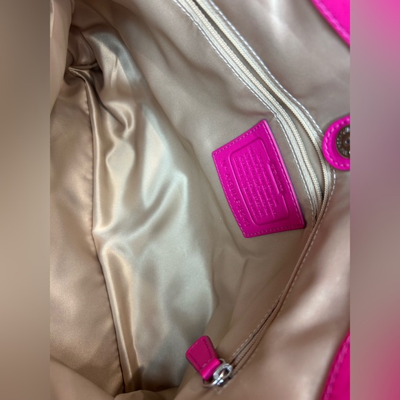 Coach vintage Ashley Magenta Leather handbag F19243 - Picture 5 of 11